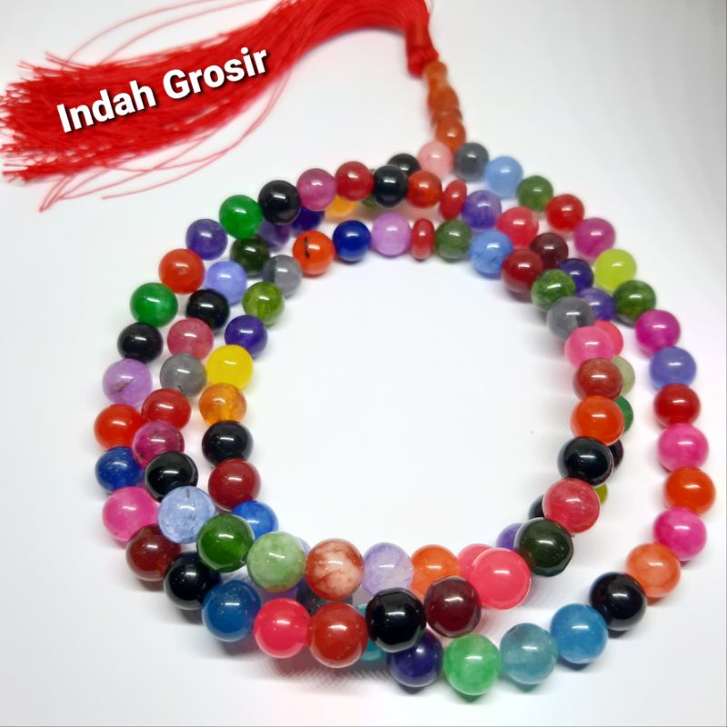 Tasbih Batu Pancawarna Original Stone 8mm 99Butir