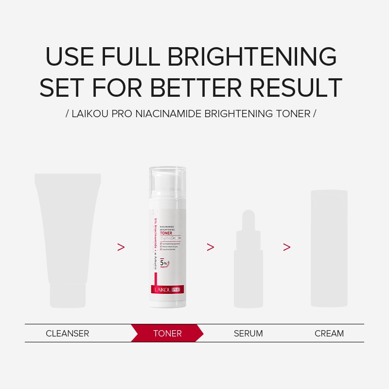 LAIKOU Pro 5% Niacinamide Brightening Toner Memudarkan Bintik-bintik Hitam Melembapkan 50ml