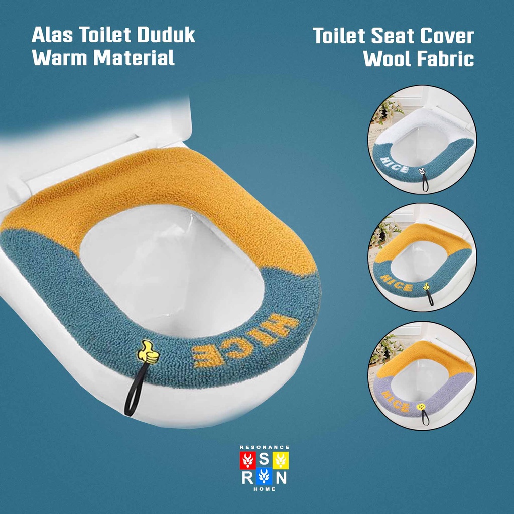 Toilet Seat Cover Wool / Alas Toilet Duduk Universal Dua Warna Resonance Home