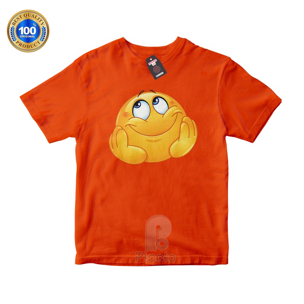 (FREE NAMA) BAJU KAOS ATASAN ANAK MOTIF EMOTICON/EMOJI LUCU UNISEX Bahan COTTUN