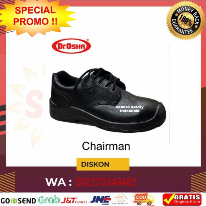 [HARGA PROMO] Sepatu Kerja Safety Dr Osha Chairman - Perlengkapan Aksesoris Sepatu Pria / Sepatu Safety Keamanan / Safety Boot DISKON