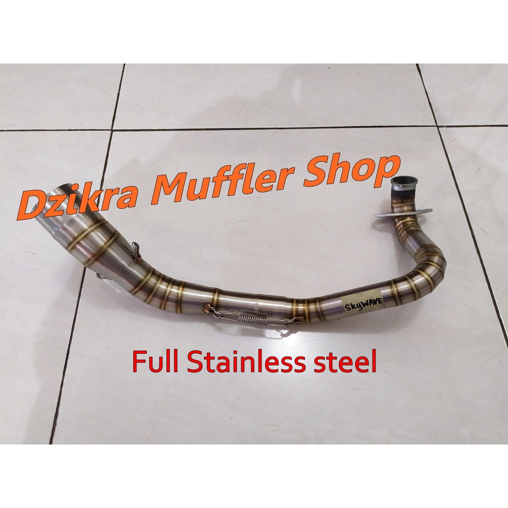 Leher header pipa knalpot racing Suzuki Skywave stainless steel