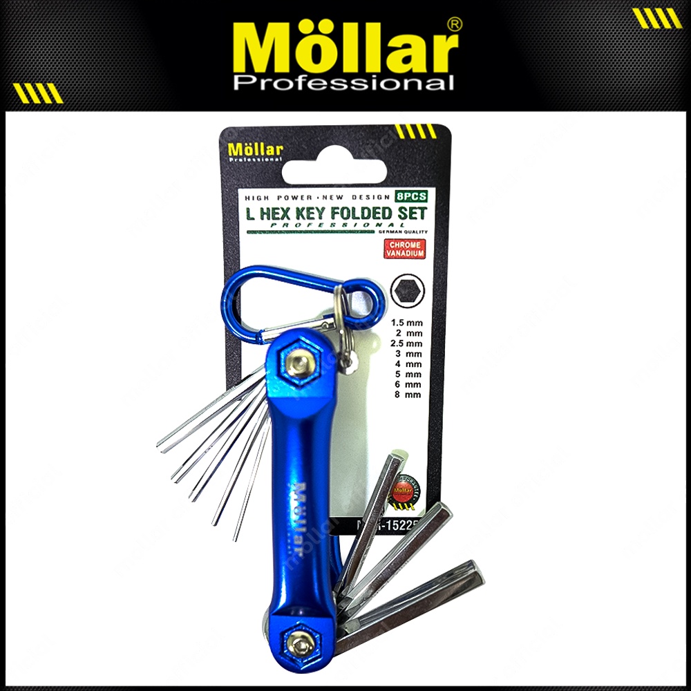 MOLLAR MLR-152253 Kunci L Set Lipat 8 Pcs 1.5 mm - 8 mm Original