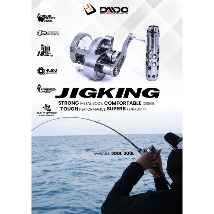 Gupa Reel Daido Jigking Overhead Metal Body Ukuran 200L 300L