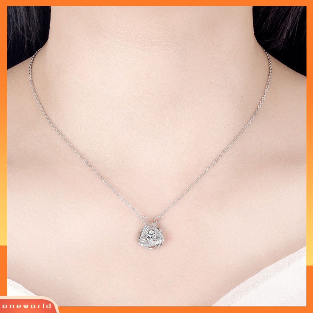 [ONE] 2pcs/set Kalung Anting Set Kepribadian Glitter Indah Berputar Kelopak Klavikula Rantai Stud Anting Perhiasan Aksesori