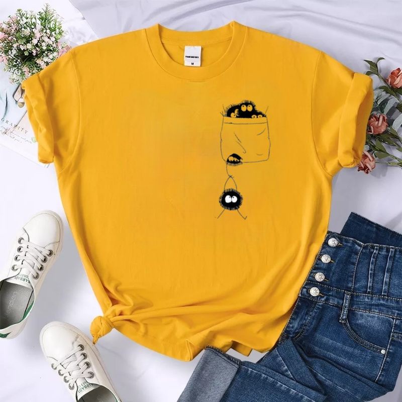 Kaos Wanita Lengan Pendek Baju Oblong Cewek Atasan Dewasa Tshirt Oversize Saku Cod