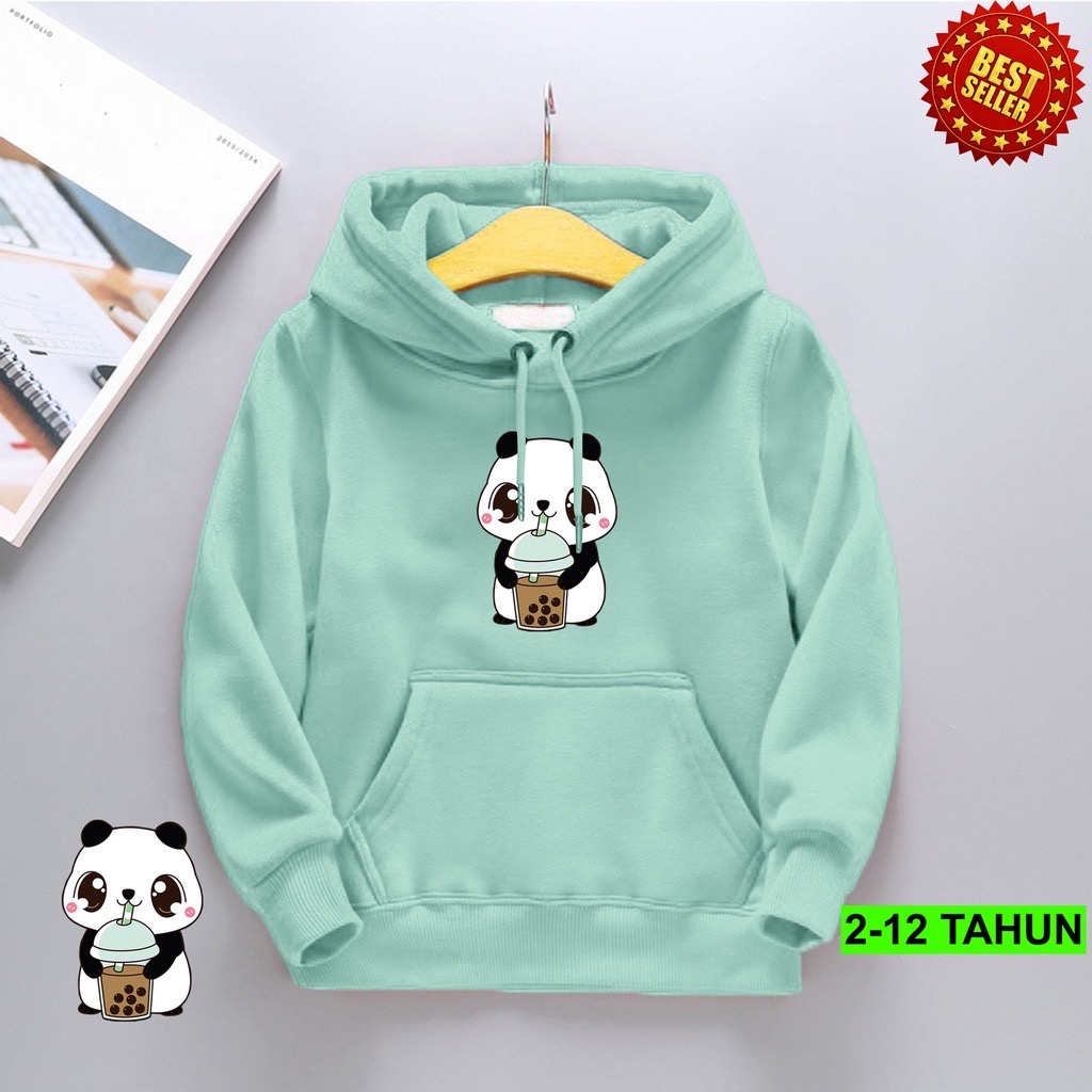 Jumper Hoodie Anak  LITTLE PANDA II Jaket Hoodie Anak Viral Bahan Fleece Sz M - XL ( Laki Laki &amp; Peremepuan )