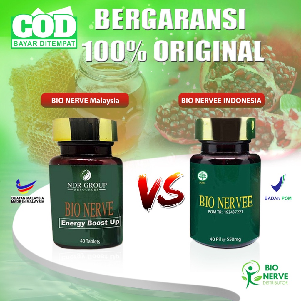 Bio Nerve Nervee 100% Original NDR Malaysia BPOM Indonesia Obat Herbal Alami