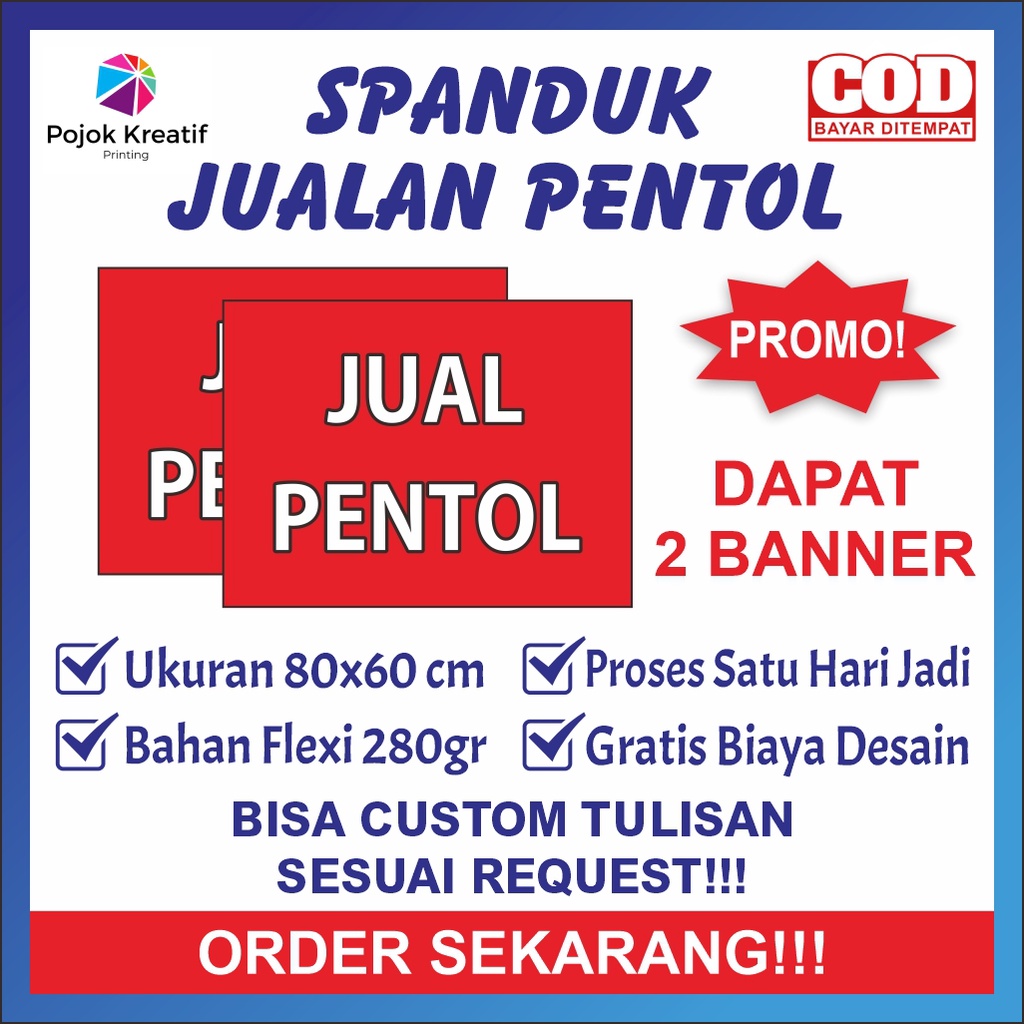 Jual Spanduk Sepanduk Banner Bener Baner Benner Backdrop Usaha Jual Jualan Pentol Bakso Murah