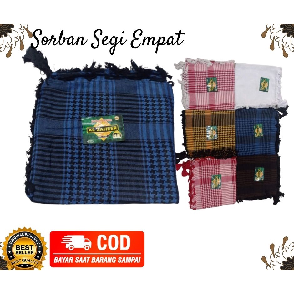 Sorban segi empat / Sorban hadani / sorban muslim / sorban arab / sorban habib / sorban haji / kerudung sorban