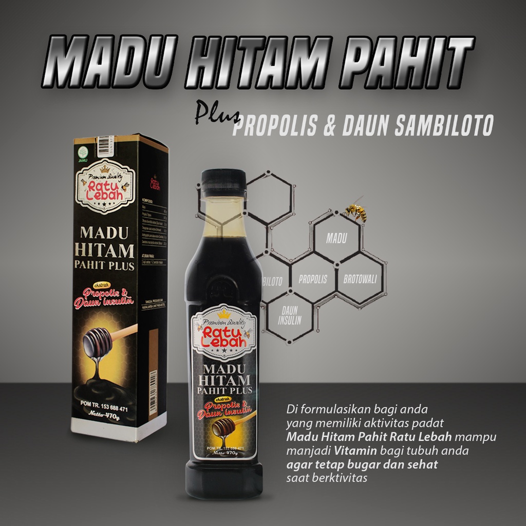 madu hitam ratu lebah pahit plus Bpom Original