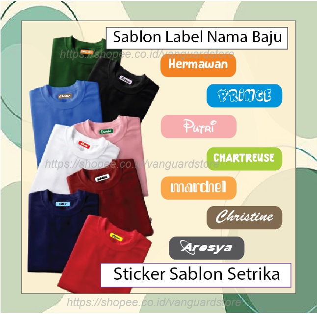 CUSTOM LABEL NAMA ANAK SERAGAM SEKOLAH KAOS ANAK STIKER SABLON SETRIKA NAME TAG LAUNDRY PESANTREN