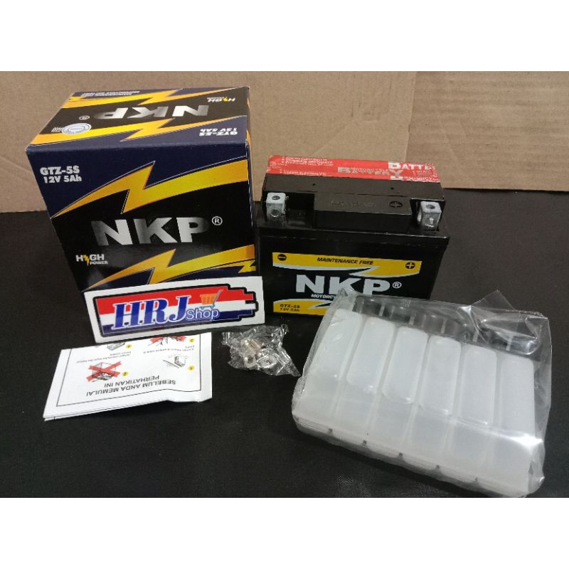 Aki Motor Aki Kering NKP GTZ5S 5AH Aki Beat Mio J Vixion Revo Supra X125 Dll