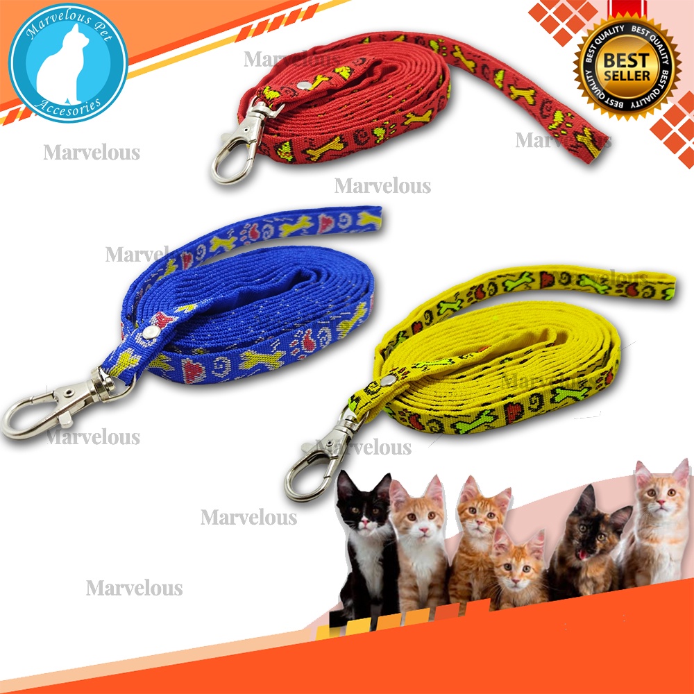 Tali Kucing Motif Tulang Panjang 2 meter Bahan Tebal ( Tali Tuntun Kucing )