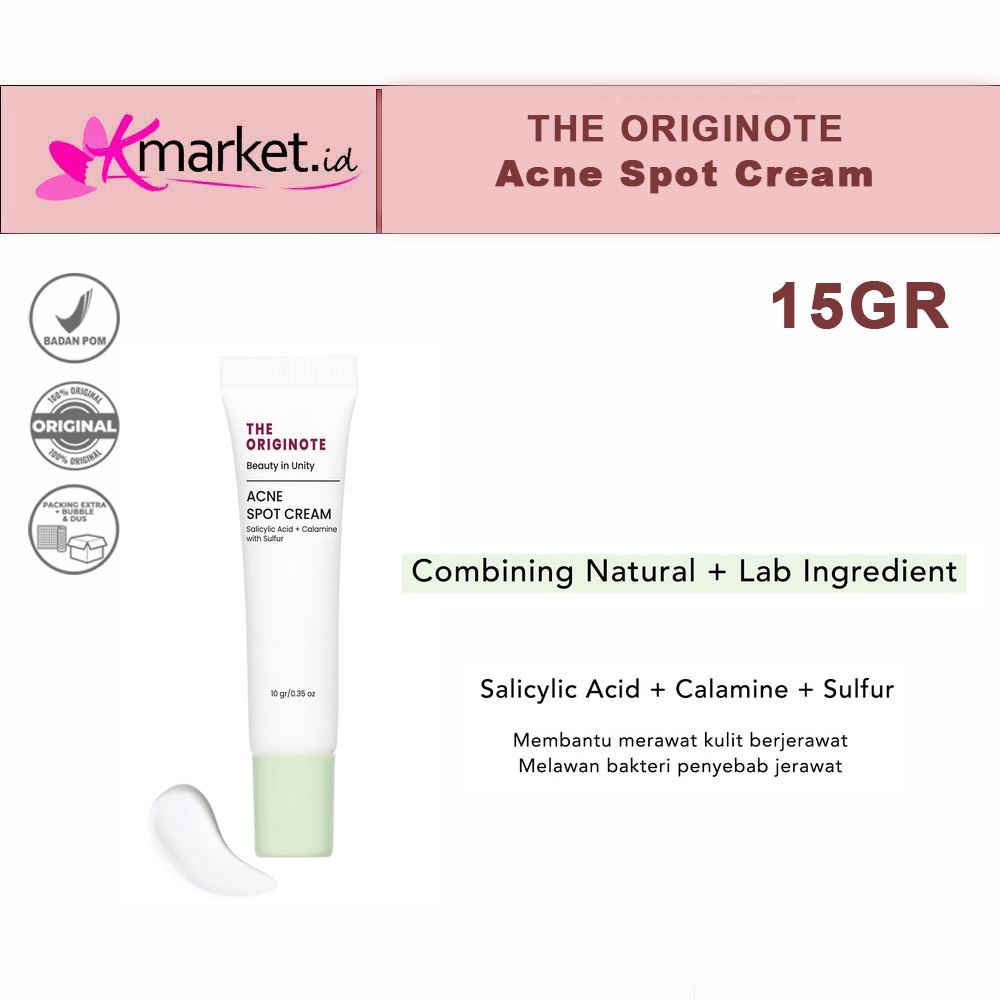 The Originote Acne Spot Cream 10gr - Acne Spot Treatment Gel Perawatan Jerawat untuk Menyembuhkan dan Mengempeskan Jerawat Membandel