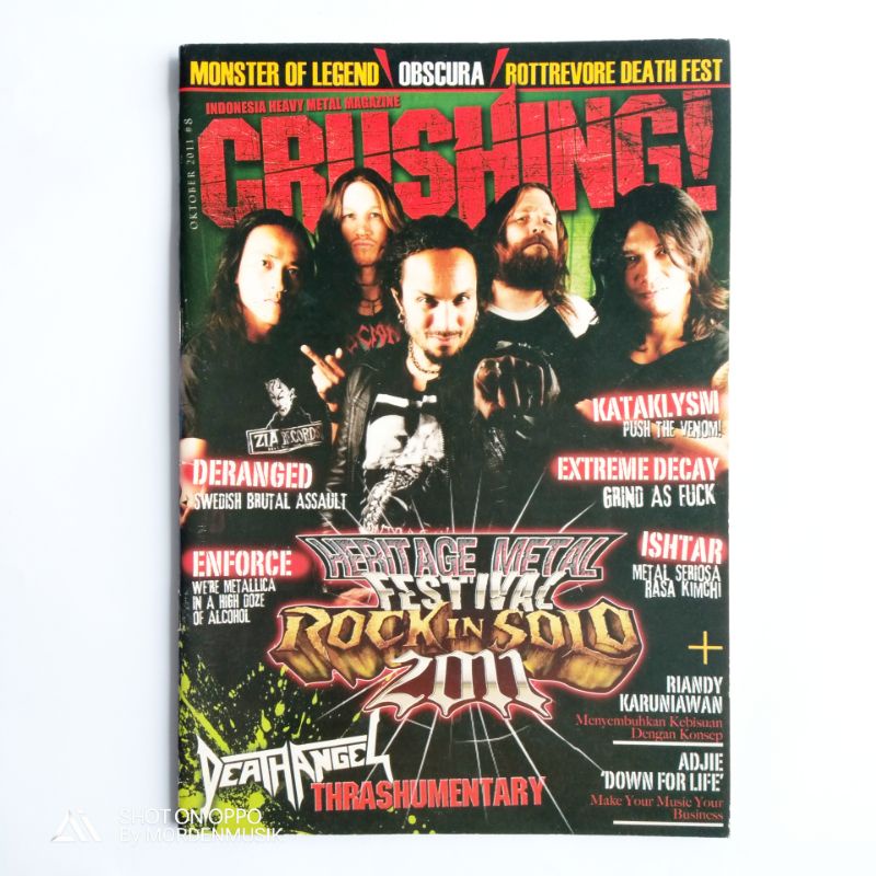 Majalah Crushing cover Death Angel 2011