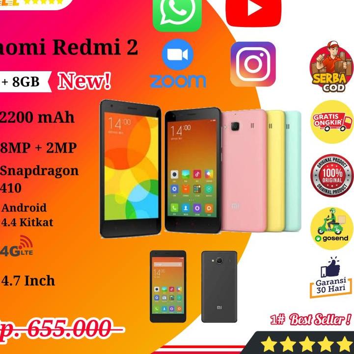 Discount | KP8 | CUCI GUDANG PROMO HP Handphone Xiomi Xiaomi Redmi 2 Android 4G Murah Second Seken Bekas COD Terlaris