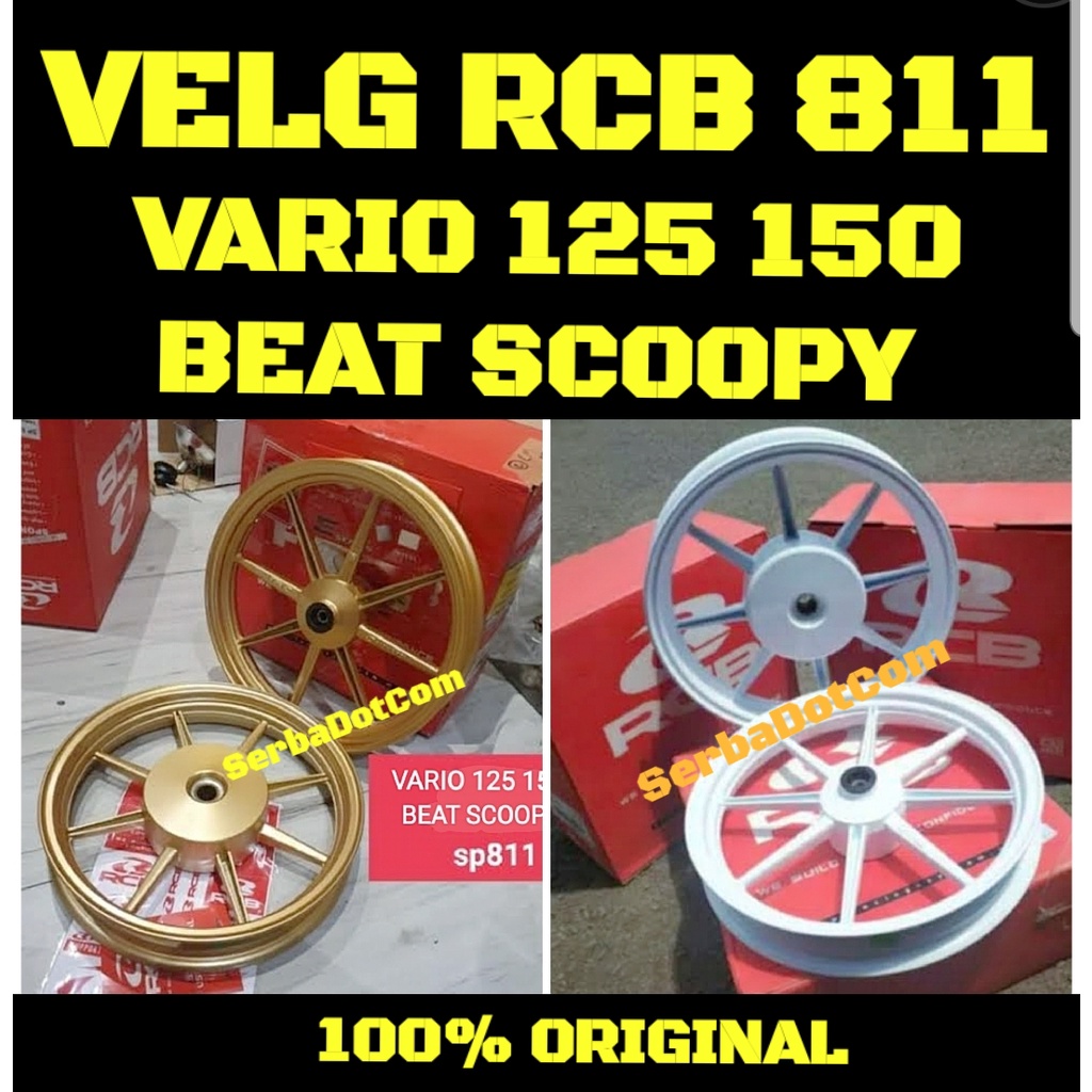 VELG RCB RACING BOY BEAT SCOOPY VARIO 125 150 811 P8 GOLD WHITE ORIGINAL SP811 SP 811 185 215
