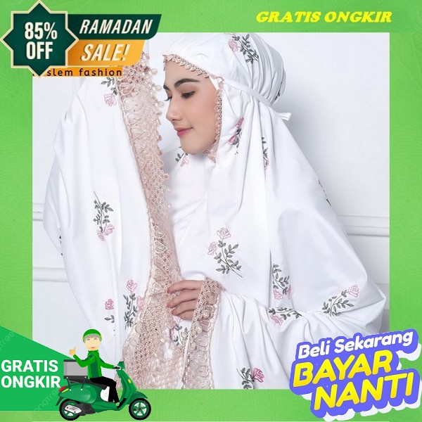 New Mukena Habibah By Ragela Hijab Mukena Rayon Diamond Mukena Motif Mix Polos Zain - Mukena Dewasa 
