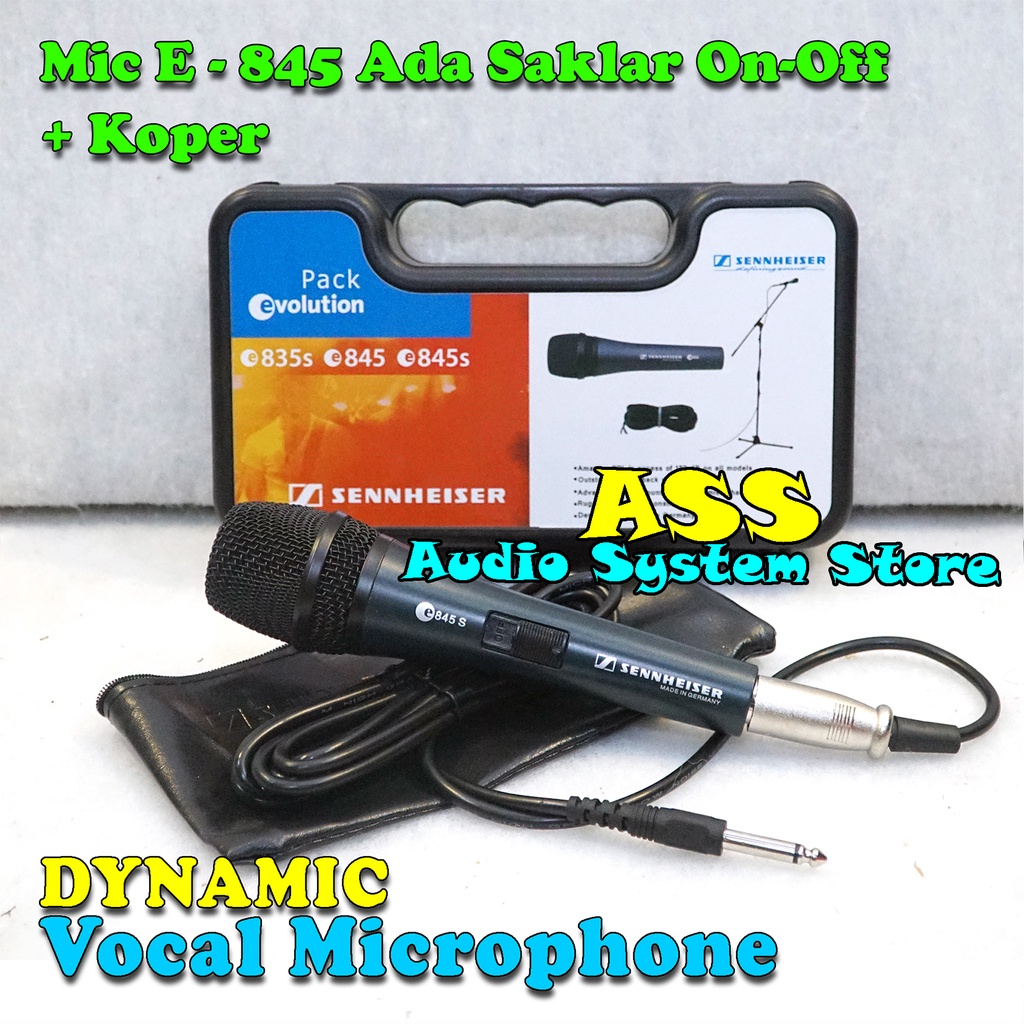 Mic Kabel E 845 Ada Saklar / Microphone Cable SENNHEISER E-835 Tanpa On-Off / Mic Dynamic E-835 E845
