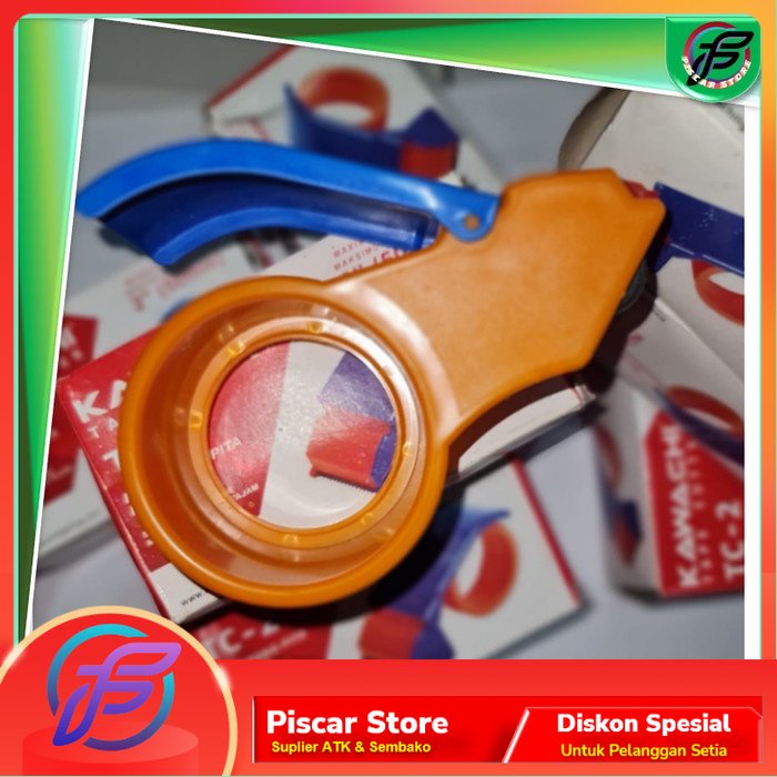 

Dispenser Tape Cutter Plastik / Pemotong Lakban 2 Inch OPP Isolasi