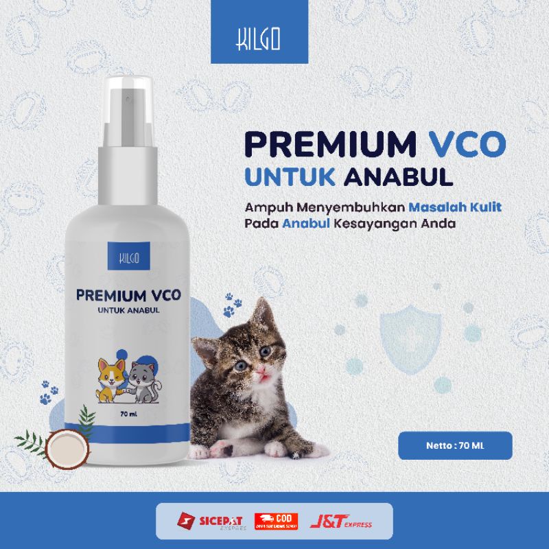 KILGO OBAT JAMUR SCABIES UNTUK KUCING ANJING PREMIUM PURE EXTRA VIRGIN COCONUT OIL VCO BULU LEMBUT HALUS KUCING ANJING