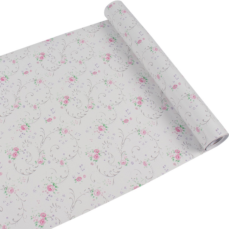 Wallpaper Dinding Bunga Kecil Dasar Putih 9m s/d 10m x 45cm