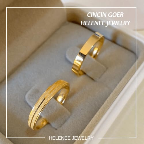 Helenee - Cincin Kawin TERLARIS termurah pria wanita single Couple Perak Gold COD GRATIS ONGKIR