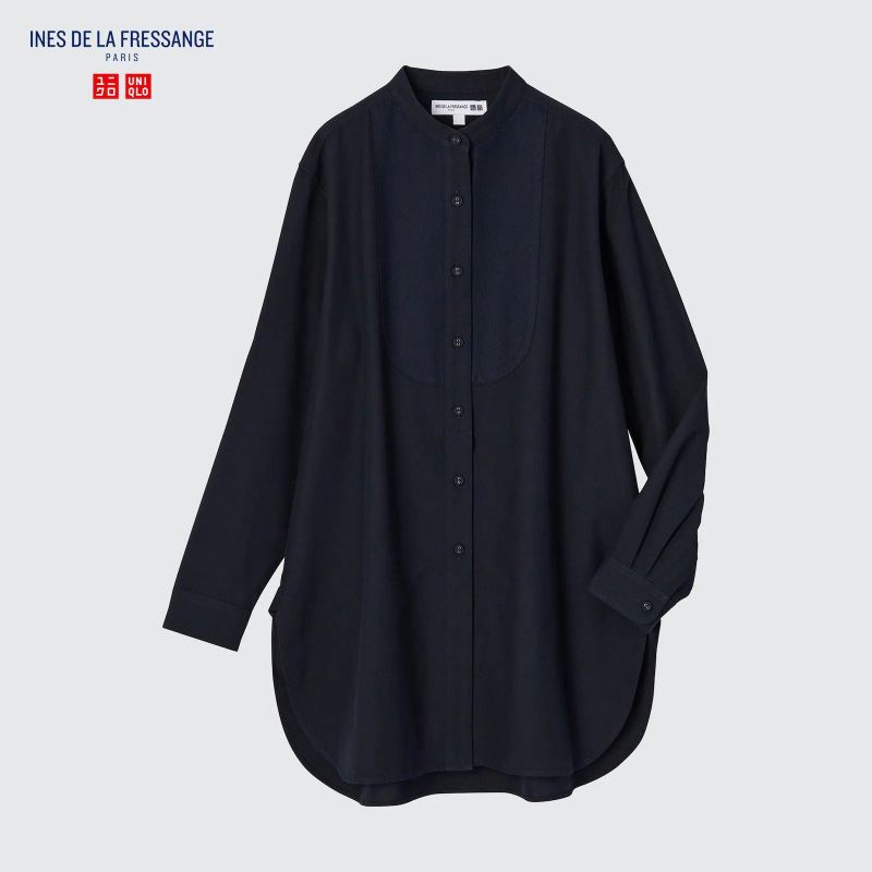 Unq oxford stand tunic collar shirt