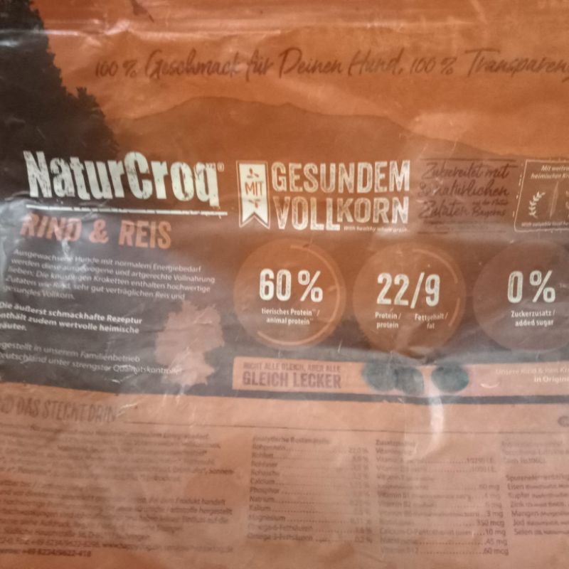 Happy Dog NaturCroq Beef &amp; Reis adult 15kg (Go-jek only) makanan anjing dewasa good dogfood happy dog