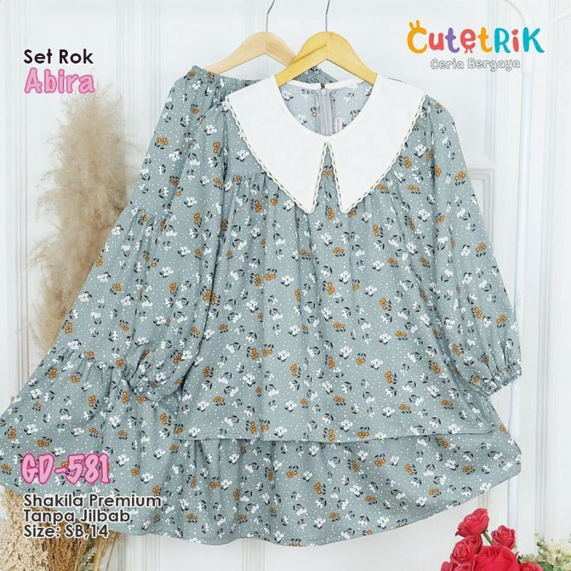 Set Rok Abira GD 581 cutetrik gamis remaja