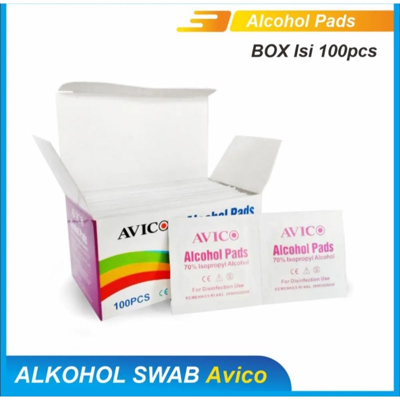 alkohol swabs avico pads isi 100pcs