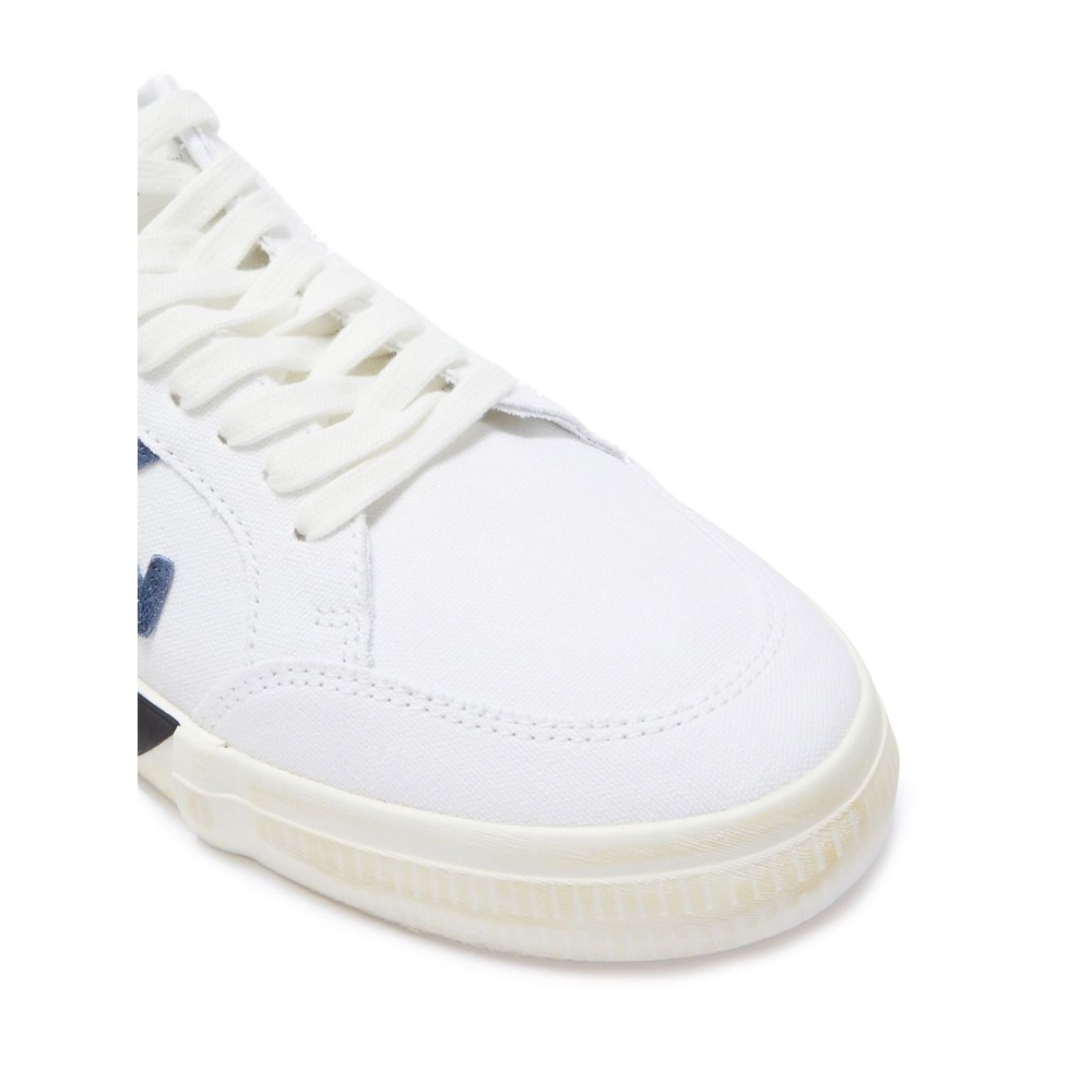 OW Low Vulcanized Eco Canvas White/Navy 100% Original