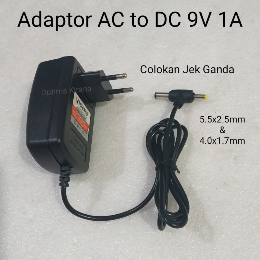 ADAPTOR POWER DC 9V 1A jek 5.5x2.5mm