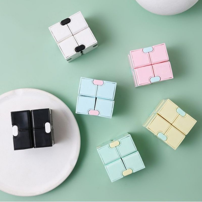 mainan anak fidget infinity cube/magic cube warna permen/mainan penghilang stres/magic cube murah