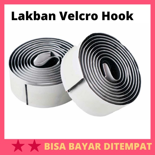 Lakban Velcro Hook and Loop Magic Nilon Sticker 1 Meter / Lakban Double Tape Perekat Karpet Colokkan