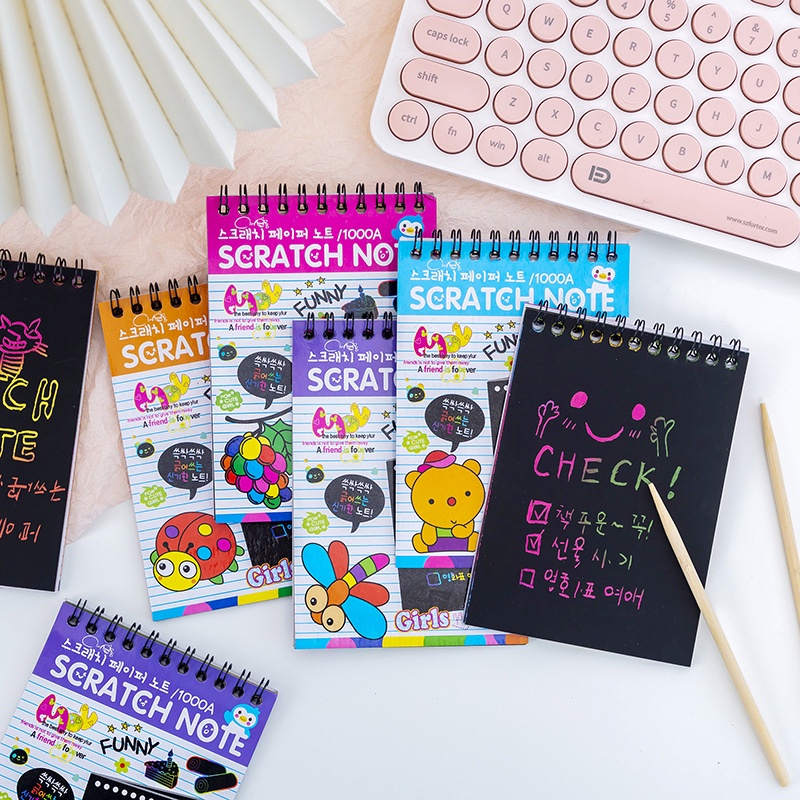 

SCRATCH NOTE / BUKU MAGIC WARNA / BLACK CARDBOARD MINI / SCRATCH BOOK