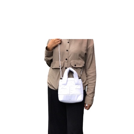 TOTE PUFFY KAREN -Tas Selempang Wanita Termurah PUFFY KAREN l Tas Selempang Wanita Termurah/Puffy Bag Hologram Tas Selempang Wanita Tote Bag