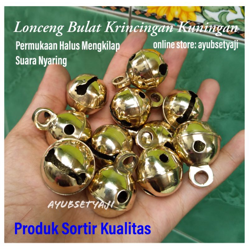 Krincing Kuningan no5 ( D3cm x 4cm ) Klintingan 05 Bel Lonceng Bandul Kuningan Bulat Gowok krincinga