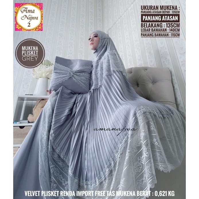 MUKENA DEWASA JUMBO TERBARU 2022 2023 BAHAN VELVET ADEM PUTIH PLISKET PREMIUM RENDA MEWAH FREE TAS/M