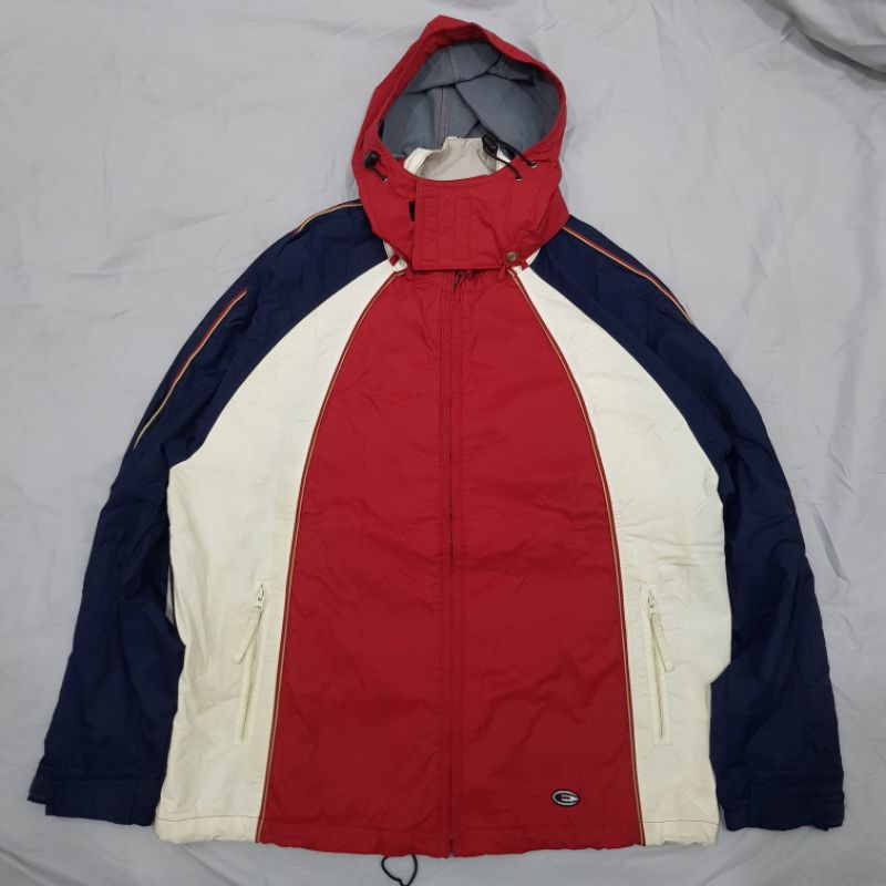 jaket outdoor color block second branded