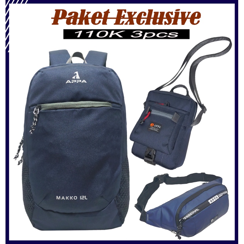 BIG SALE!! Paket 2 IN 1 Tas Ransel 12L Distro Original + Tas Pinggang Original Pria / Wanita TERBARU!!