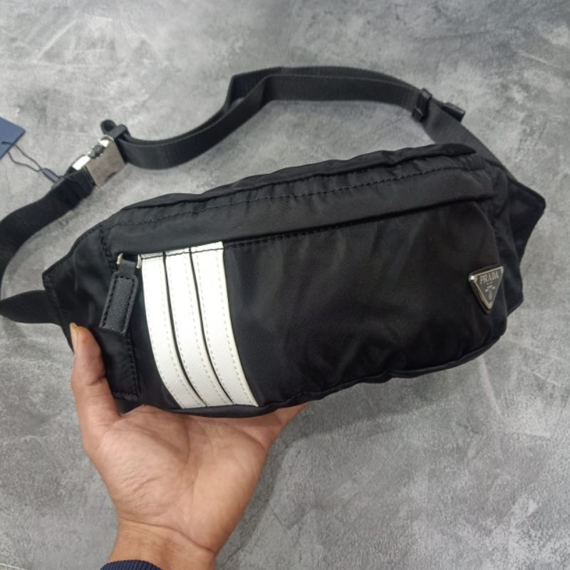 Waistbag Prada x Adidas Nylon Belt Bag Tas Pinggang Super Premium Quality