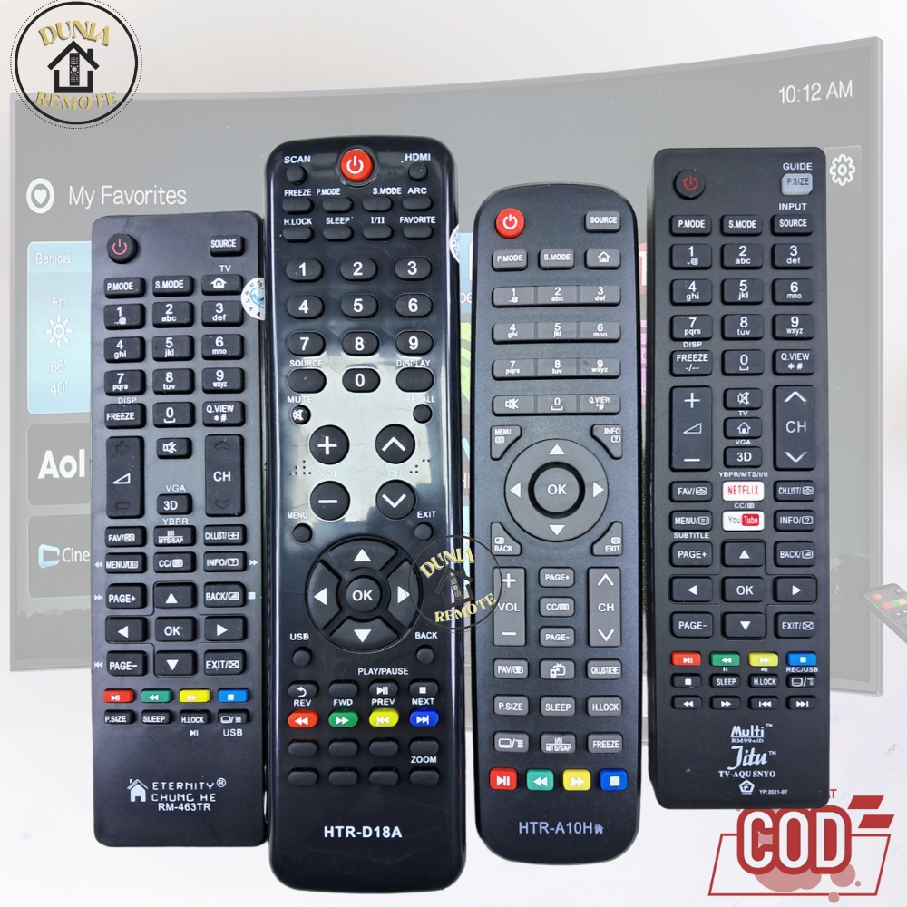 Remot Remote TV AQUA SANYO Haier Multi smart tanpa setting series