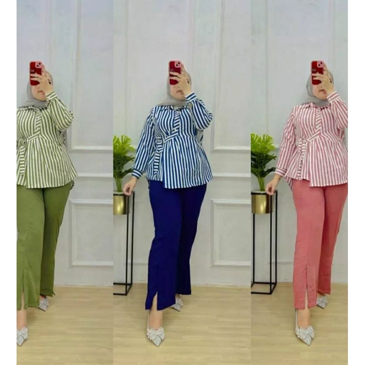 set salur bahan crinkle