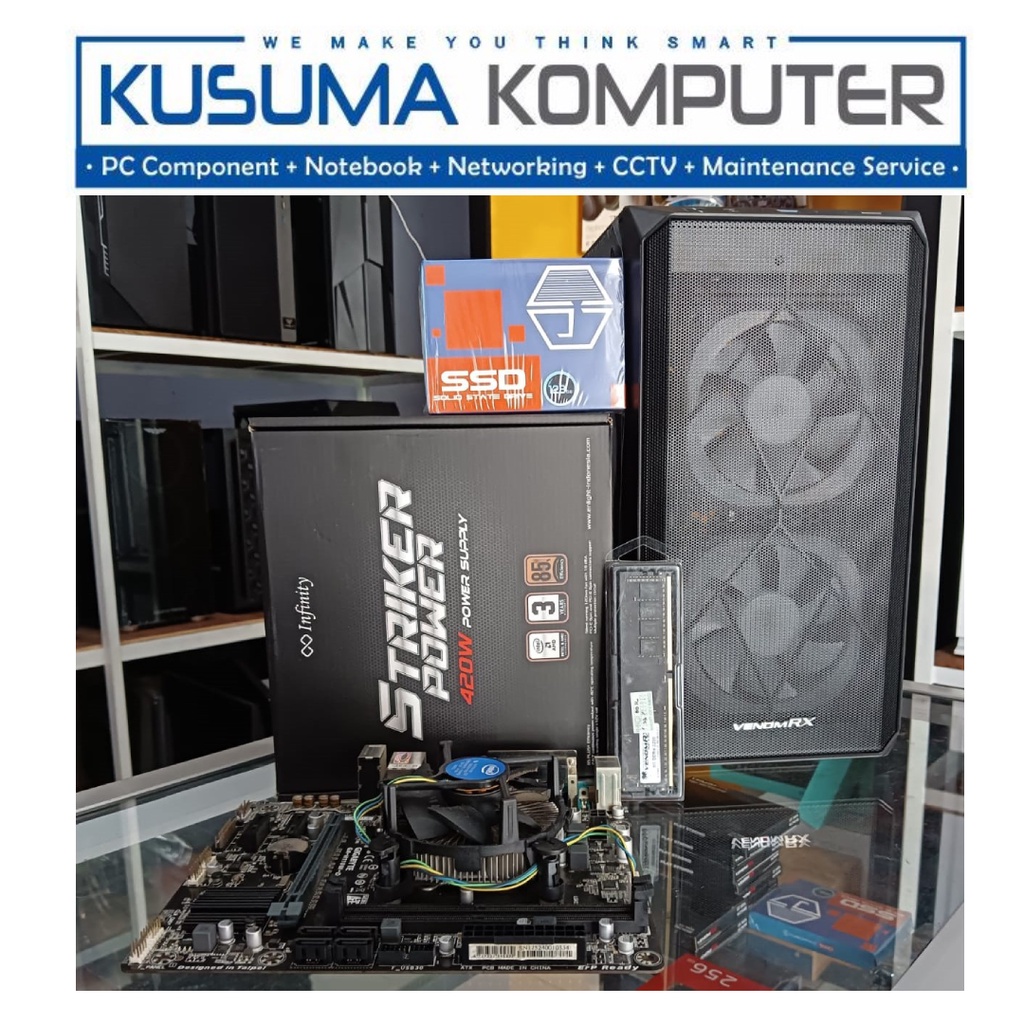 Komputer Rakitan PC Gaming intel Core i5 7400 + 8GB RAM + SSD 128GB