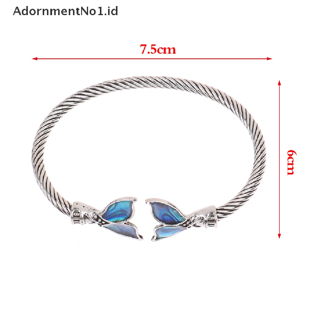 [AdornmentNo1] Gelang Bangle Vintage Abalone Shell Mermaid Tail Untuk Wanita Gelang Pasangan [ID]