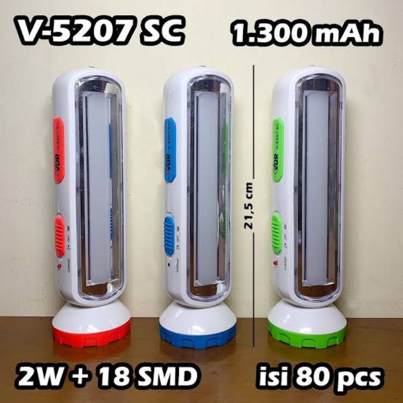 VDR Senter Emergency LED V-5207SC Charge