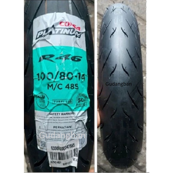 Diskon ( Ring 14 ) R46 100 80 14 Corsa Platinum Baru Ori Soft Compound Ban Motor Matic Tubeless Free