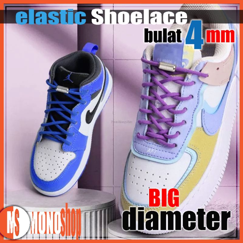 tali sepatu elastis sneakers model bulat casual lock capsule